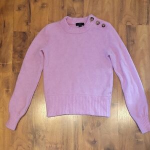 Spring Colored J. CREW Women's Pink Sweater with Button Detail/ XXS